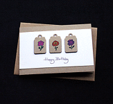 Birthday Mini Tag Flowers - Handcrafted Birthday Card - dr17-0023